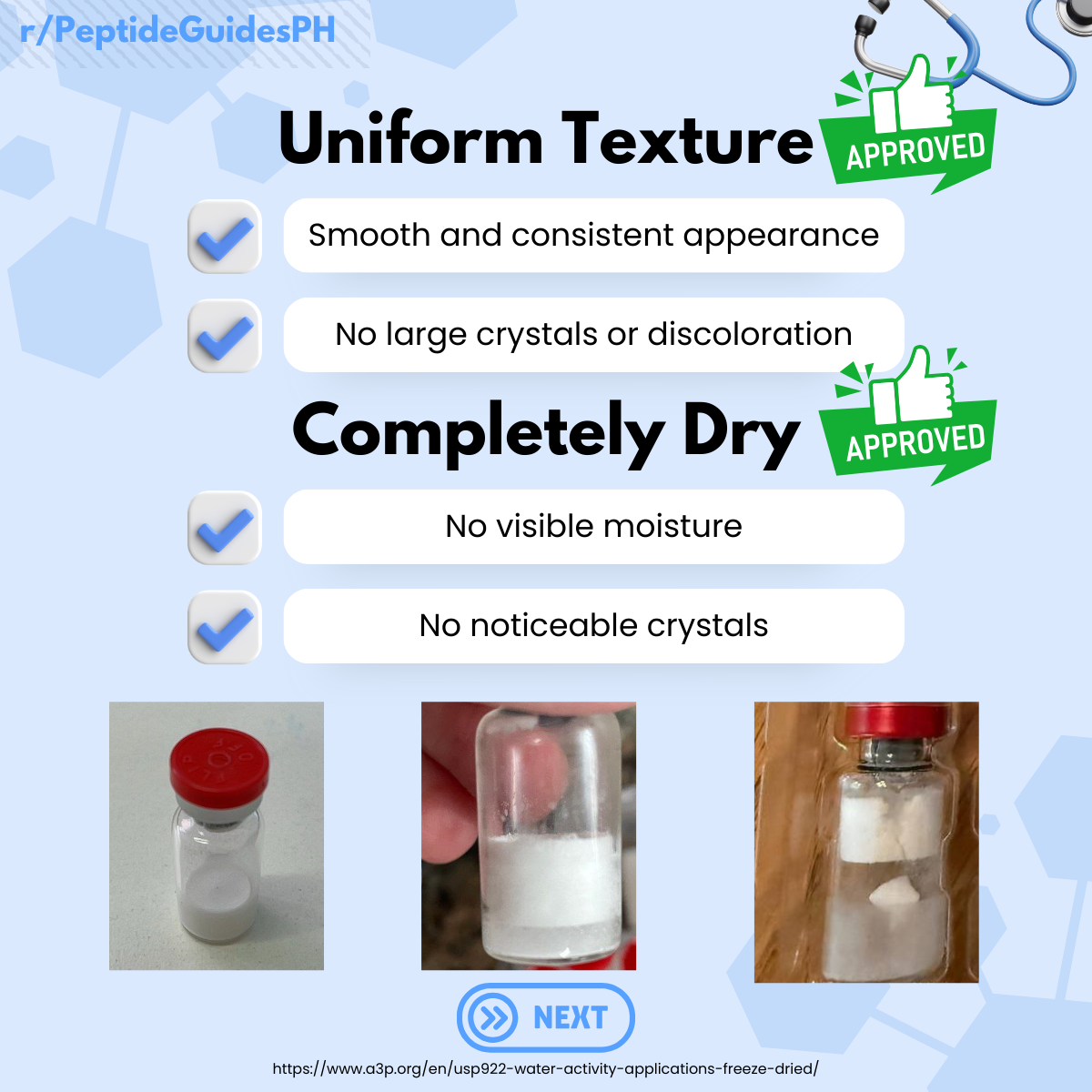 Lyophilized peptide example 2