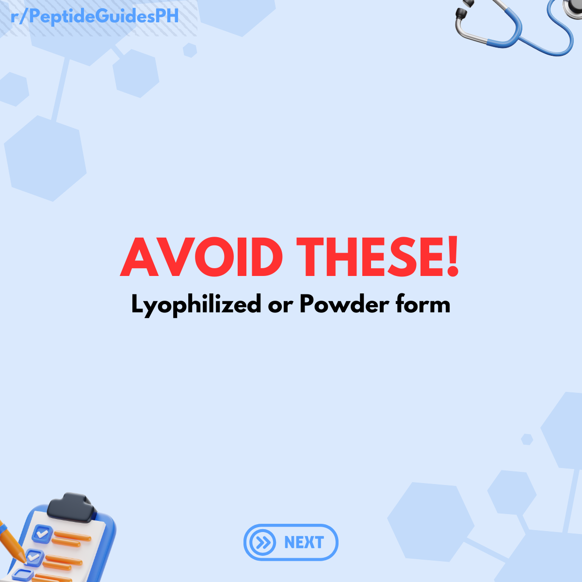 Lyophilized peptide example 4